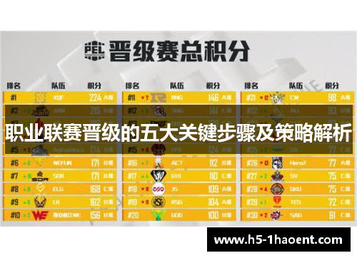 职业联赛晋级的五大关键步骤及策略解析 职业联赛晋级的五大关键步骤及策略解析